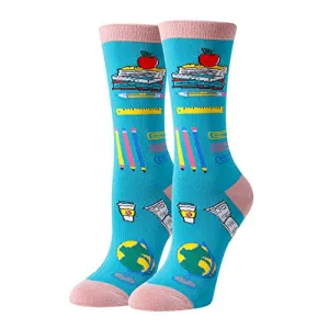 Reading Gifts, Funny Socks for Women, Cool Book Socks, Silly Socks, Gifts for Students Book Lovers Gifts, Reading Socks