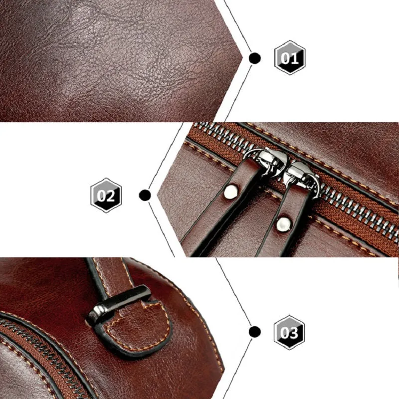 Retro Oil Wax Leather Women's Backpack