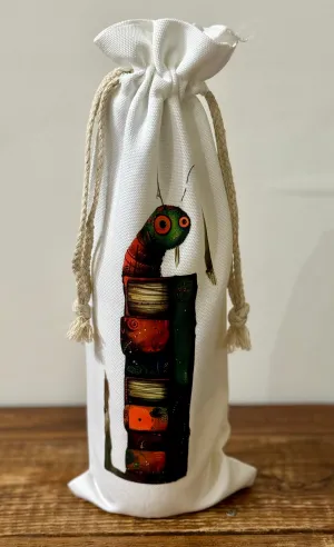 Reusable Wine Gift Bag, Bookworm