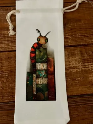 Reusable Wine Gift Bag, Bookworm
