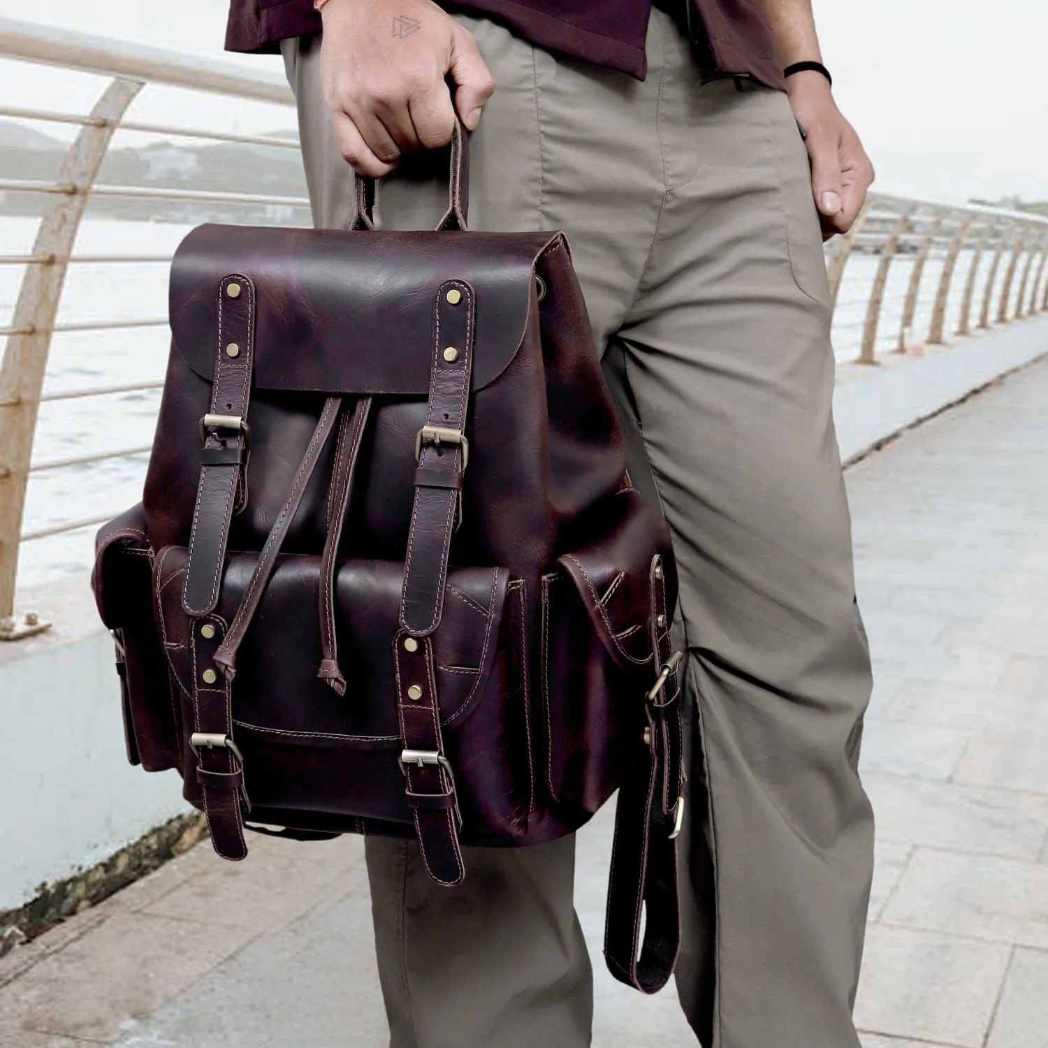 Robin Buffalo Leather Backpack