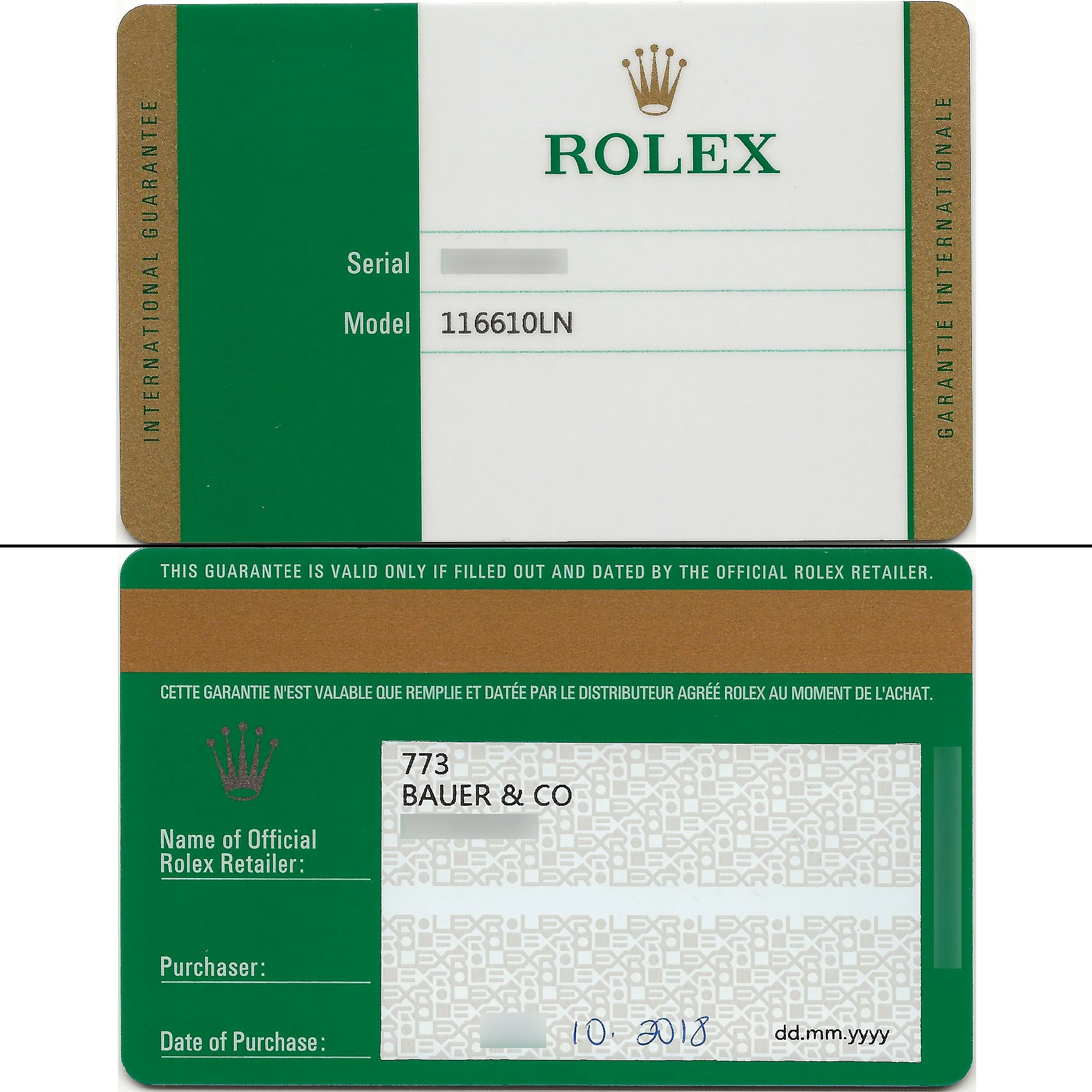 Rolex Submariner Date 116610LN 2018 Full Set Black Steel 40 mm