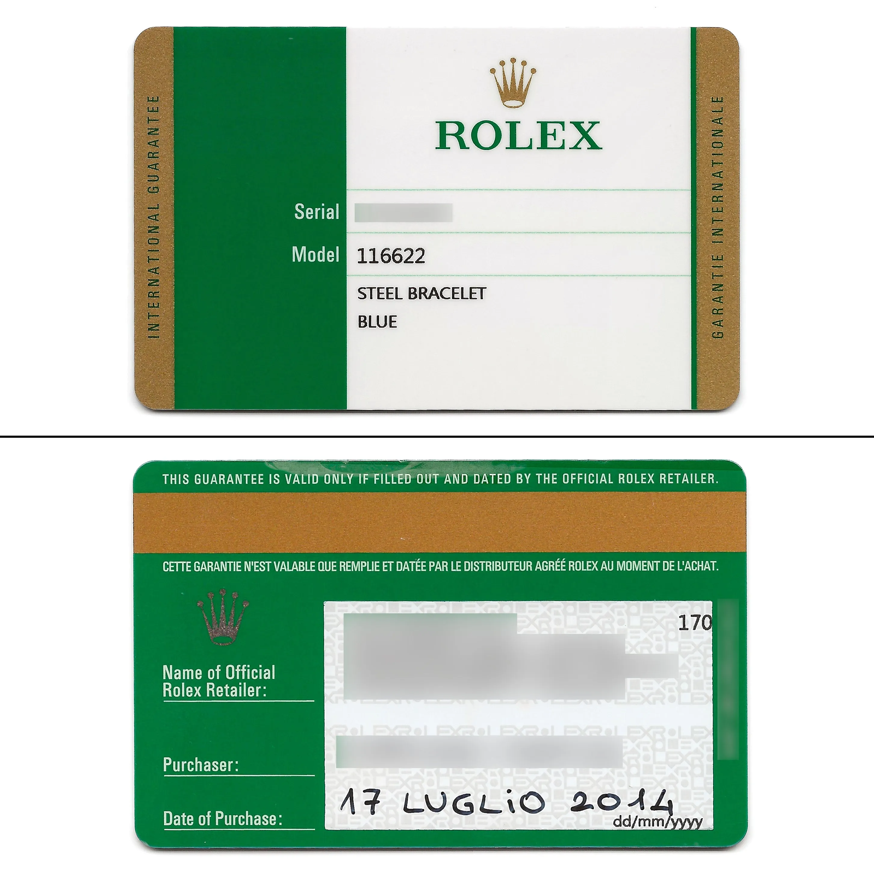 Rolex Yacht-Master 116622 Blue 2014 Full Set Oyster Steel 40 mm