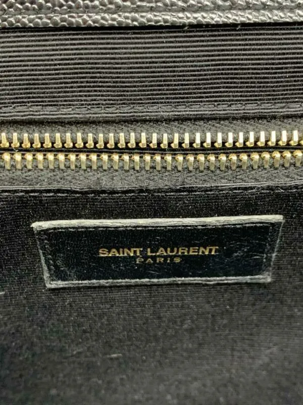 Saint Laurent Grain De Poudre Envelope YSL chevron leather matlasse large with gold chain bag