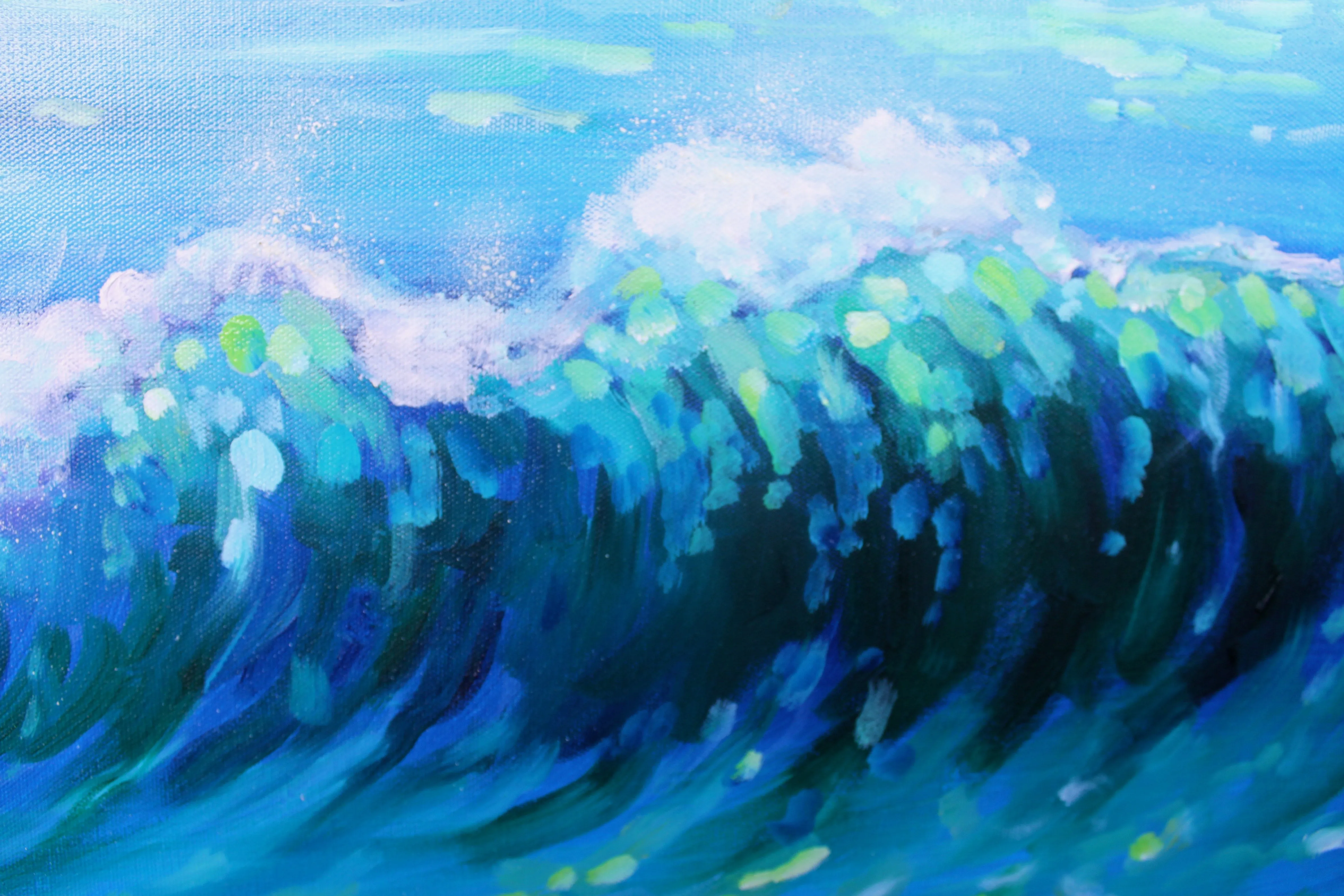 Seascape Art Canvas Prints “Blue Waves” Canvas Wall Art