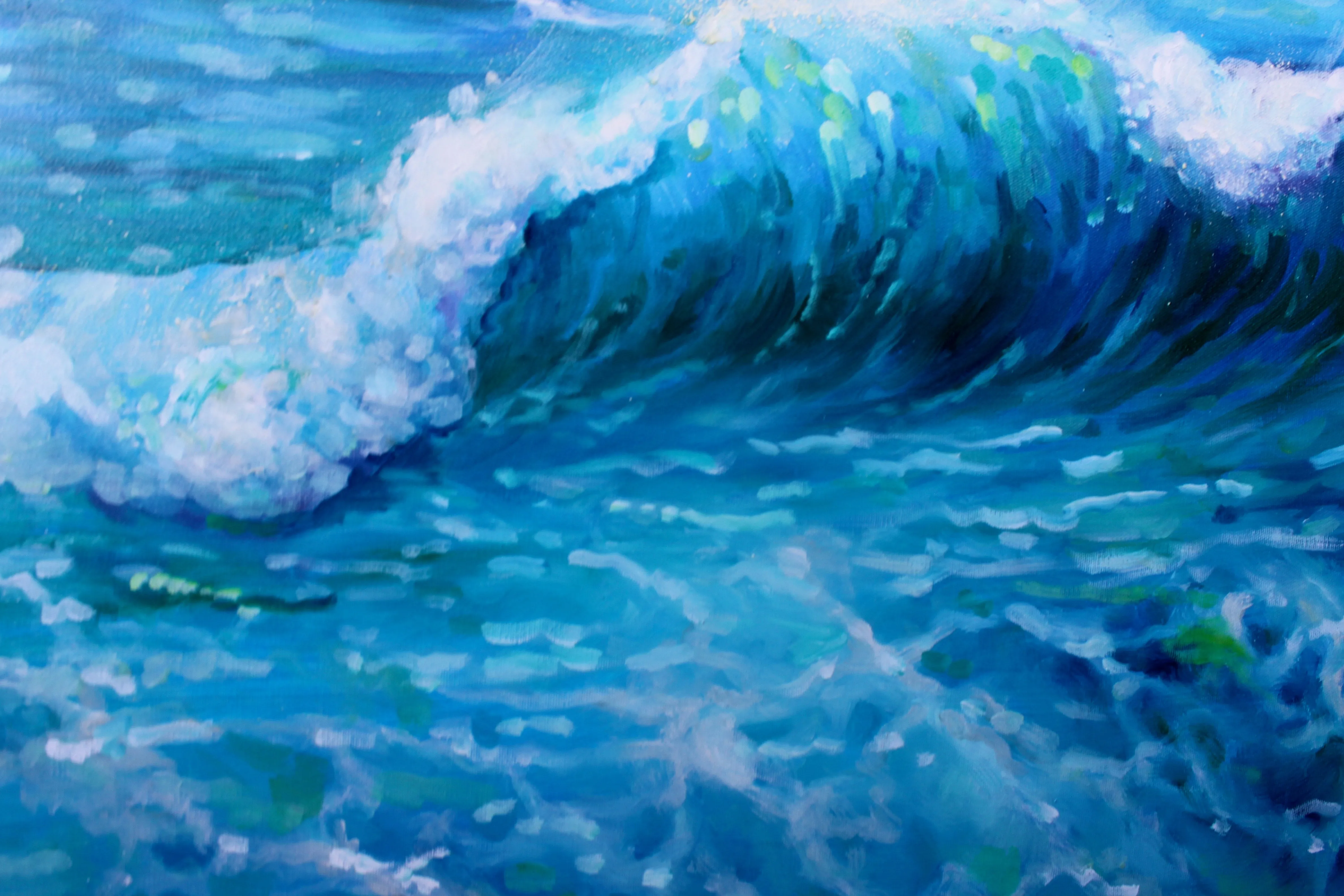 Seascape Art Canvas Prints “Blue Waves” Canvas Wall Art