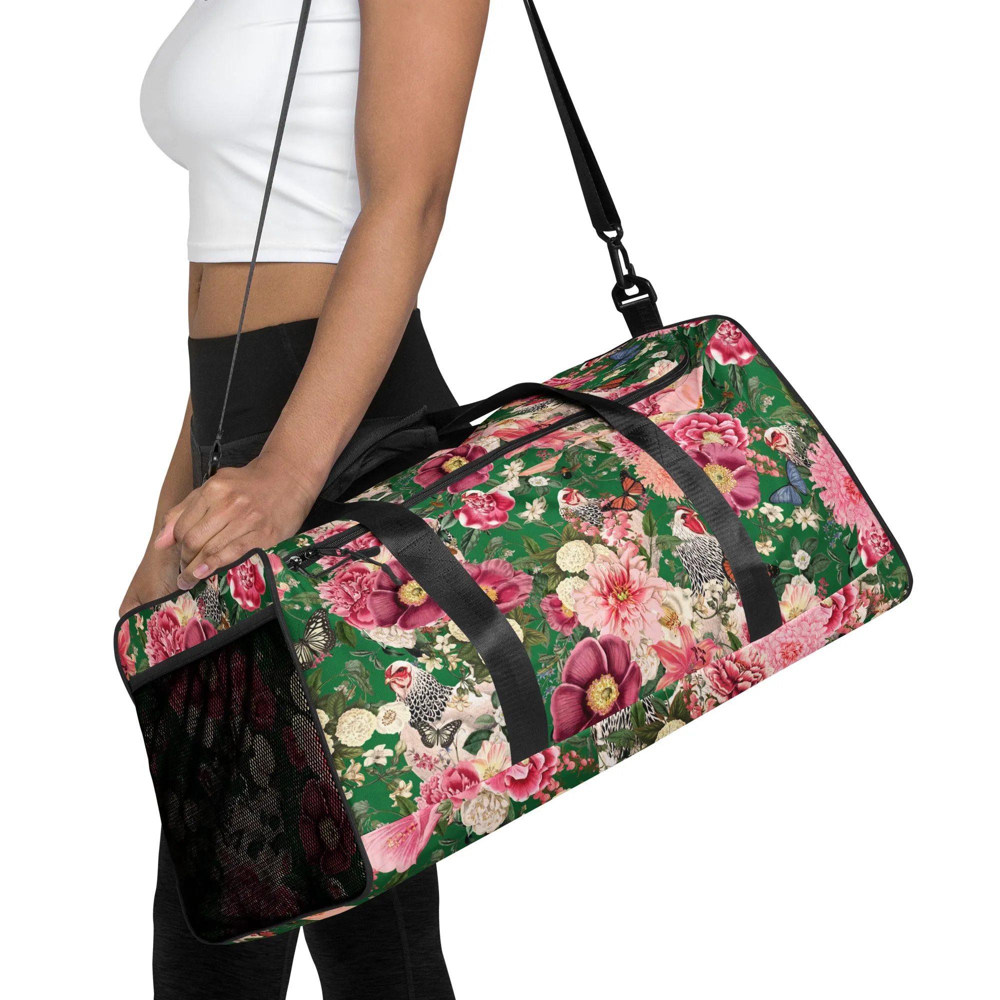 Secret Chicken Garden Duffle Bag, light brahma