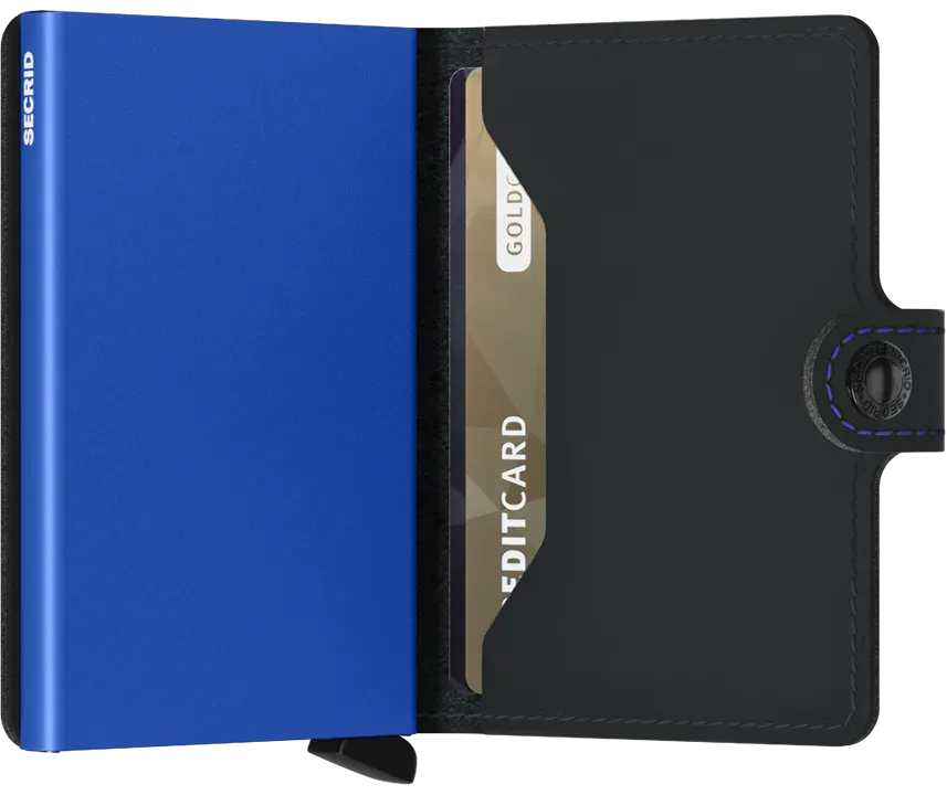 Secrid Mini Wallet Matte - Black / Blue