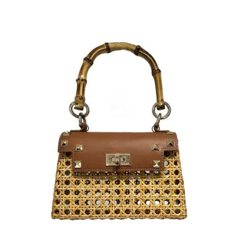Serpui Eloah Om Wicker handbag with handle