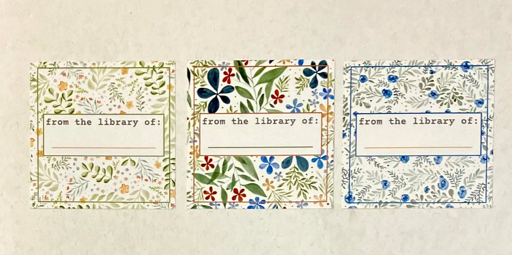 She Said It. - Blue Floral Book plate