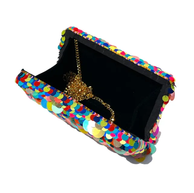 Simitri Rainbow Disco Clutch