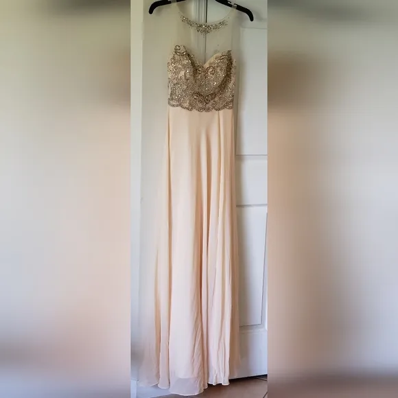 Size Small Embellished Fashion Nova Cream Gown