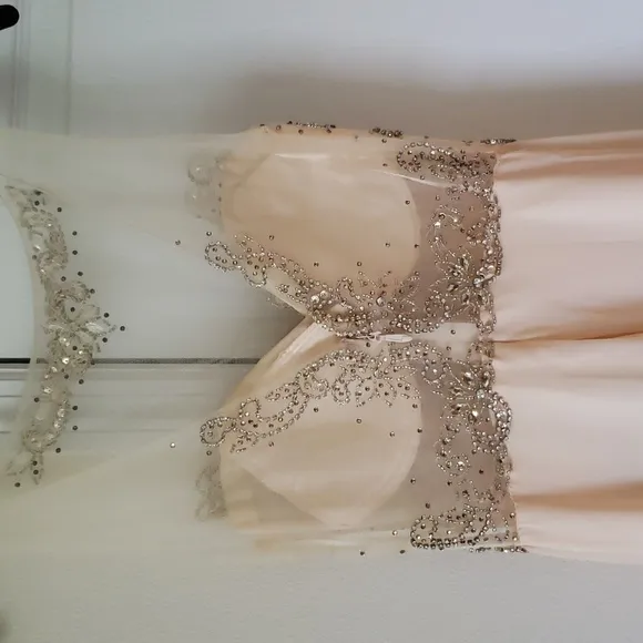 Size Small Embellished Fashion Nova Cream Gown