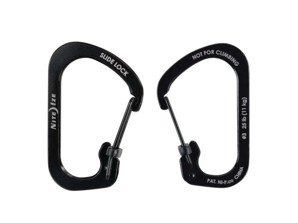 SLIDELOCK(R) CARABINER STAINLESS STEEL, black - size 3