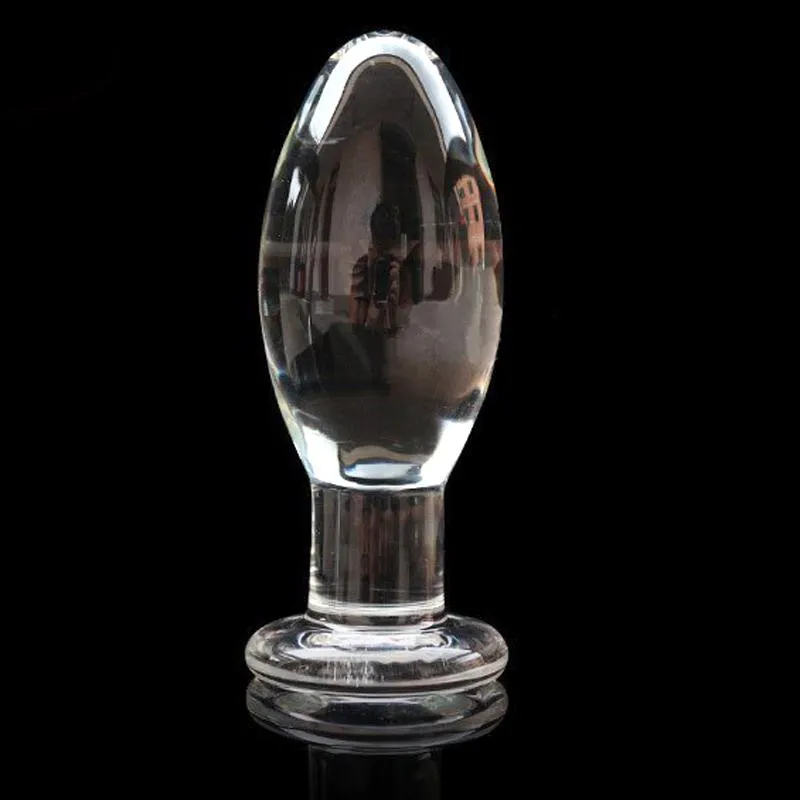 SMOOTH TRANSPARENT GLASS STIMULATOR PLUG
