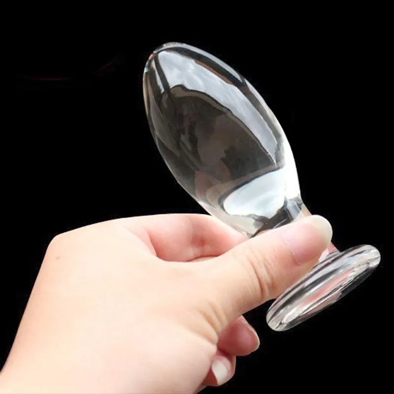 SMOOTH TRANSPARENT GLASS STIMULATOR PLUG