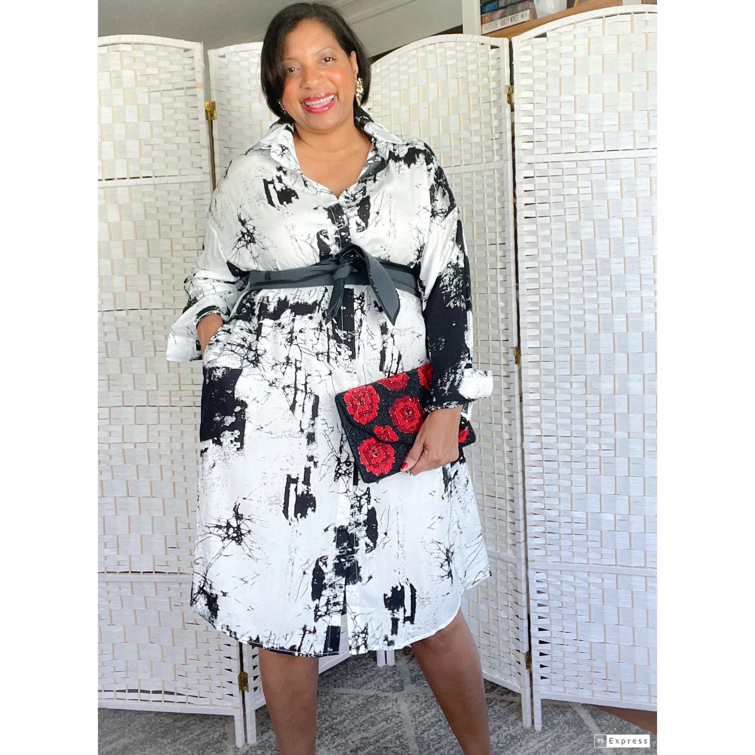 So Me Black & White Dress (Curvy)