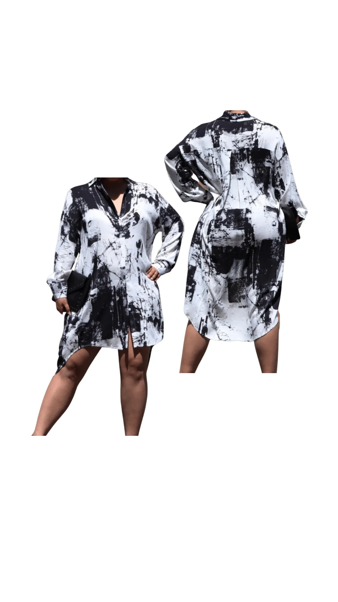 So Me Black & White Dress (Curvy)