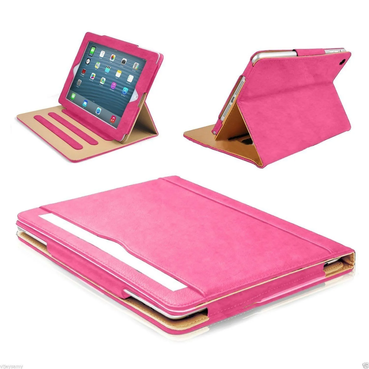 Soft Leather iPad Case Magnetic Smart Cover w Sleep Wake Folio Stand for APPLE