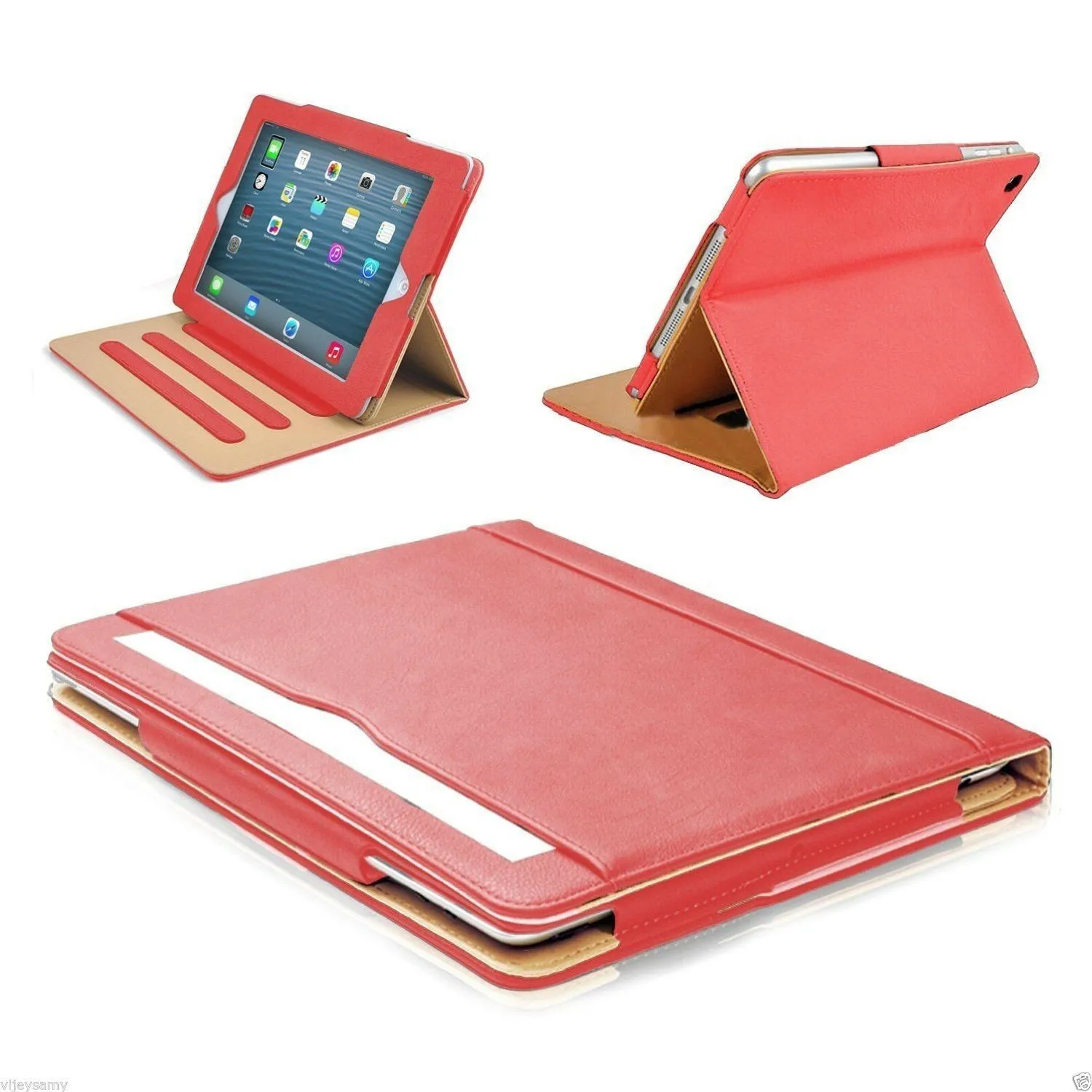 Soft Leather iPad Case Magnetic Smart Cover w Sleep Wake Folio Stand for APPLE