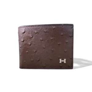 Sophisticated Brown Hermès Wallet with Ostrich Leather Texture