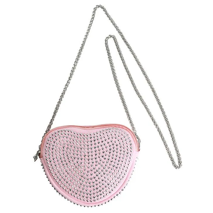 Sparkle Sisters Studded Heart Purse - Pink