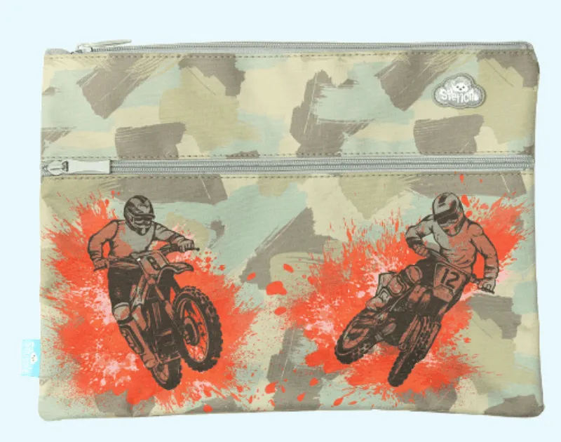 Spencil Pencil Case Twin Zip Camo Biker