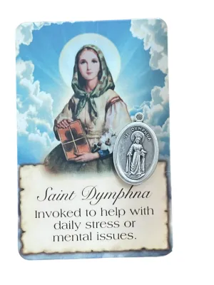 St. Dymphna Prayer Card and Medal