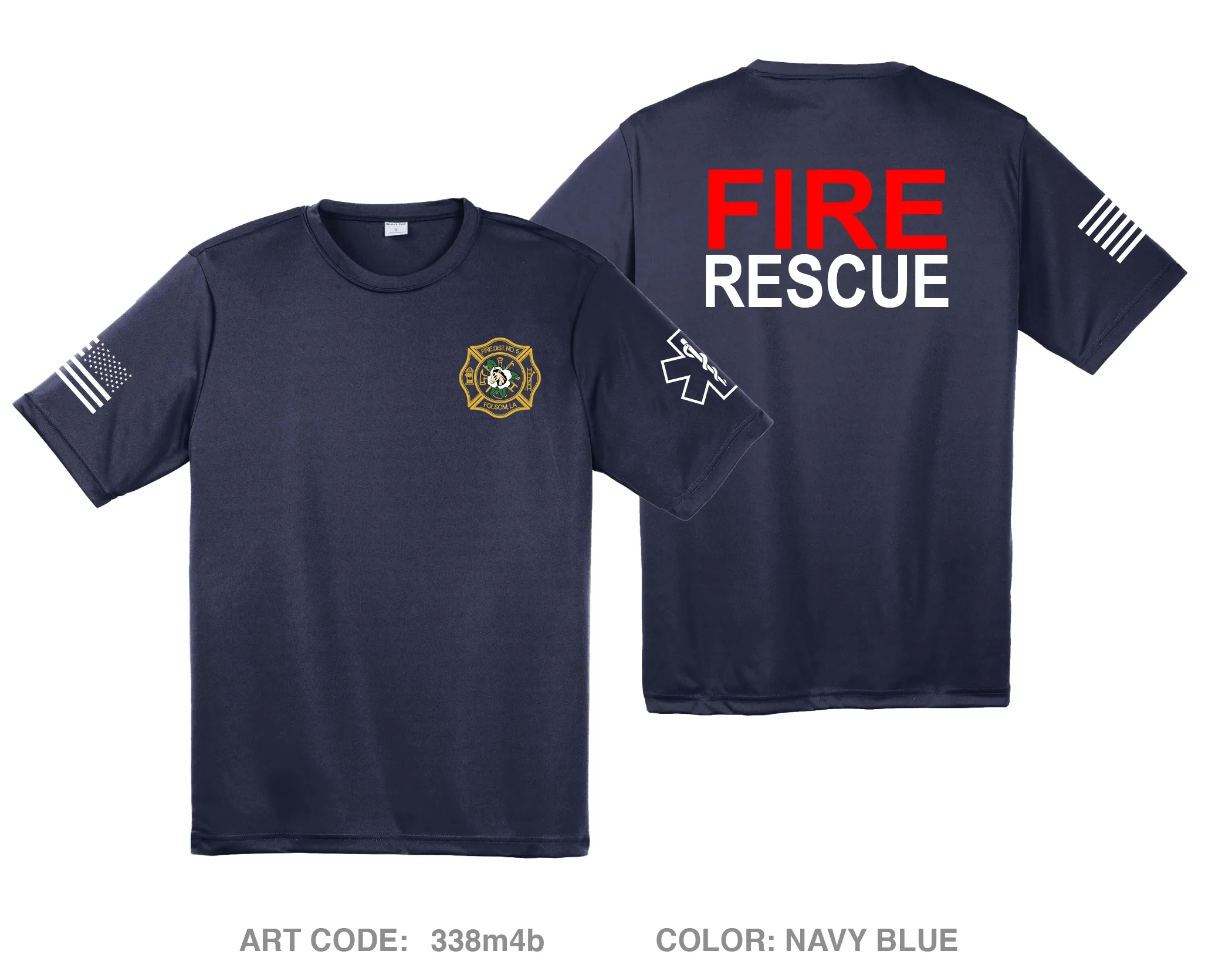 St. Tammany Parish Fire Protection District 5 Hi-Tech Performance Unisex SS Tee - 338m4b