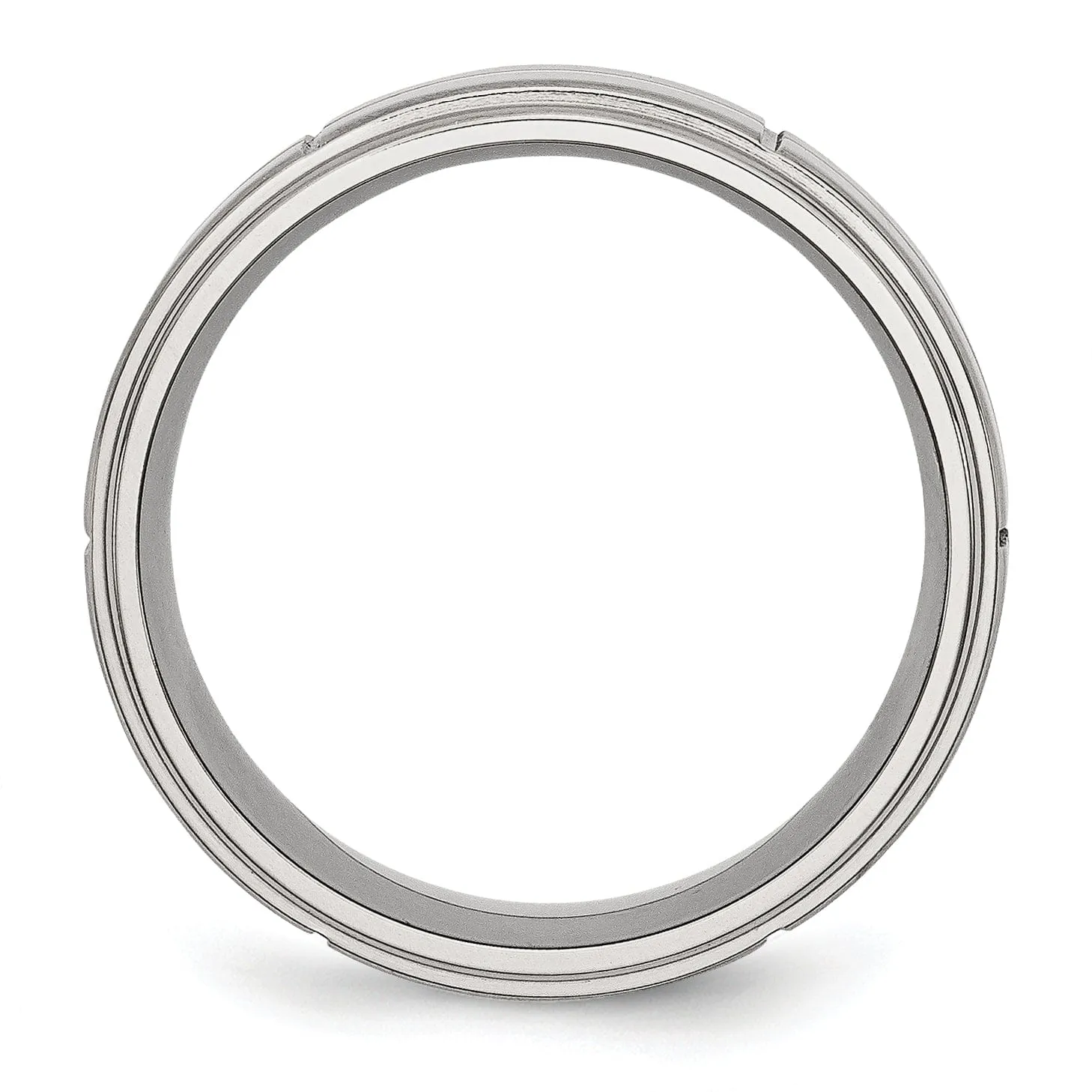 Stainless Steel Grooved 8MM Satin Polished Band