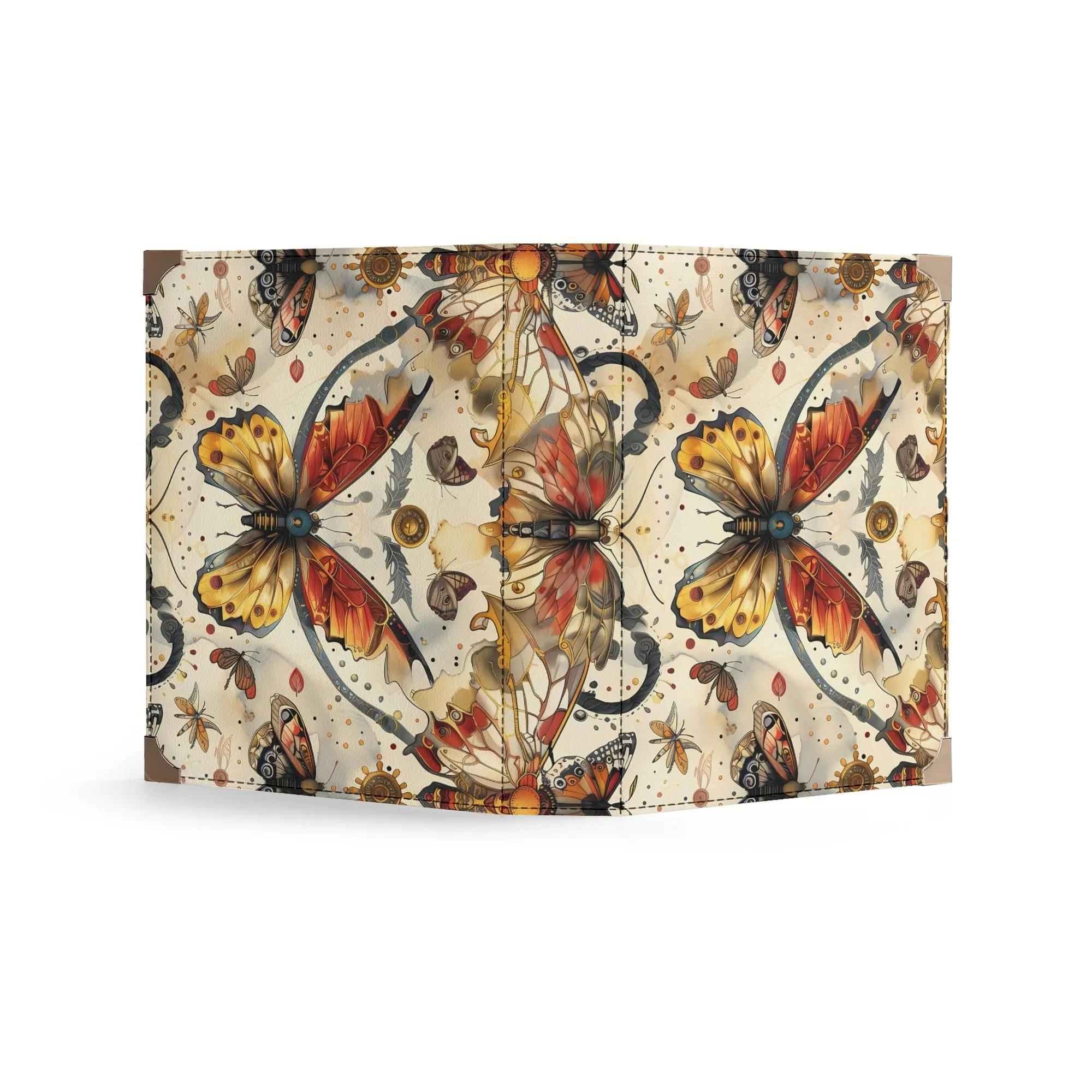 Steampunk Butterfly Book Cover Bag - Vintage-Inspired Crossbody for Book Lovers in Earthy Browns and Cream