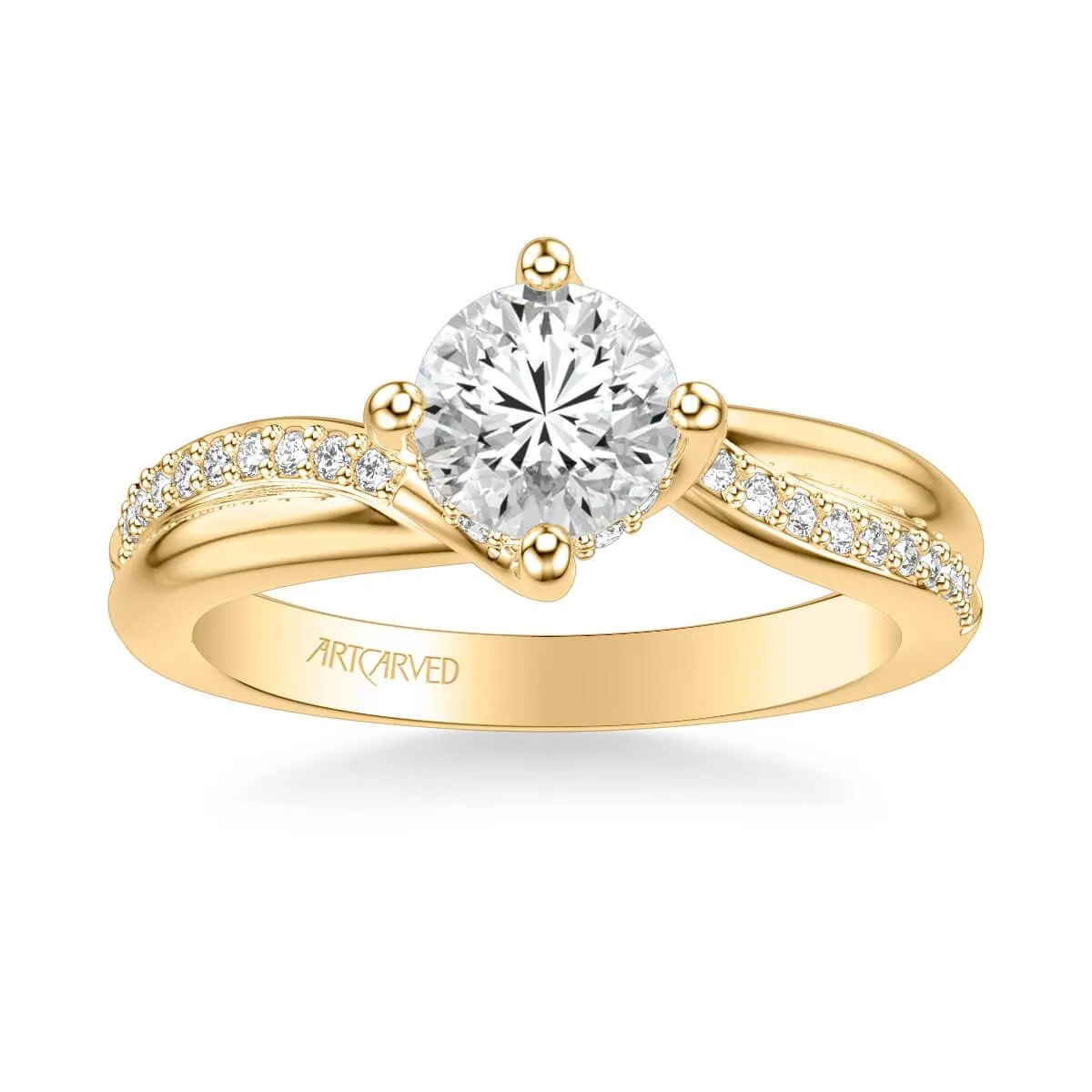 Stella Contemporary Side Stone Twist Diamond Engagement Ring