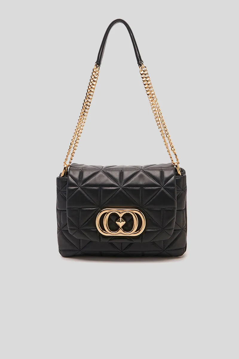 Stich & Spun Giselle Shoulder Bag Leather - Black