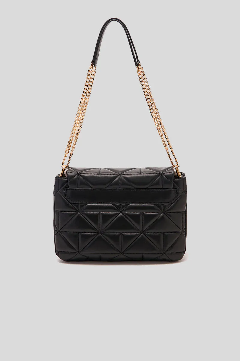 Stich & Spun Giselle Shoulder Bag Leather - Black