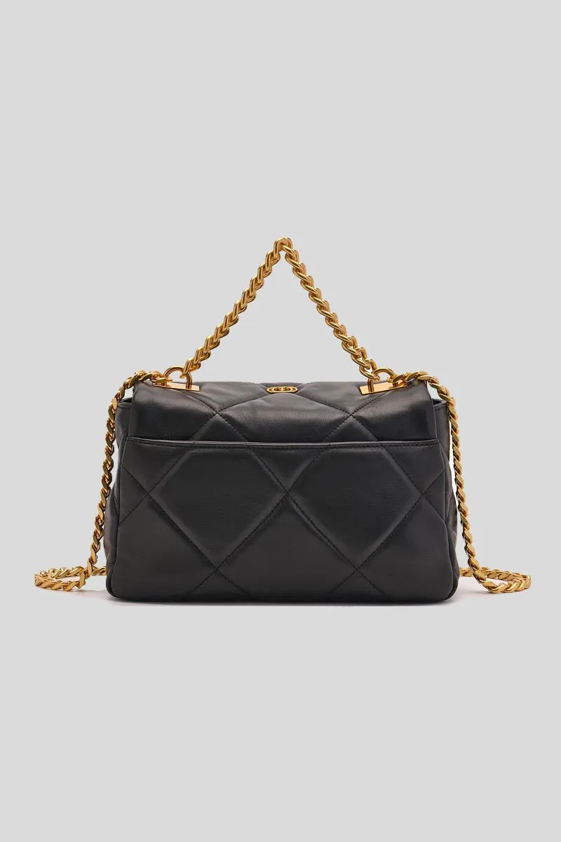 Stich & Spun Logos Med. Handbag Leather - Black