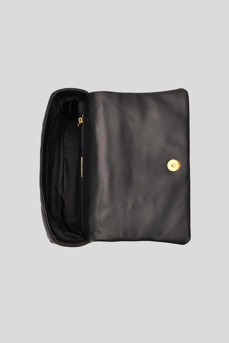 Stich & Spun Logos Med. Handbag Leather - Black