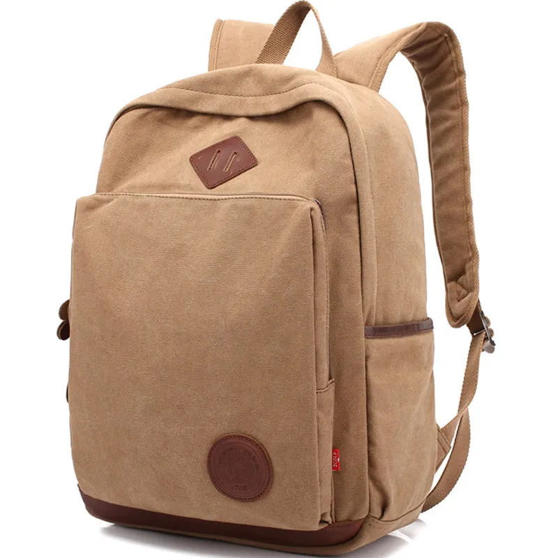 Student's Canvas Backpack Fit 15in Laptop
