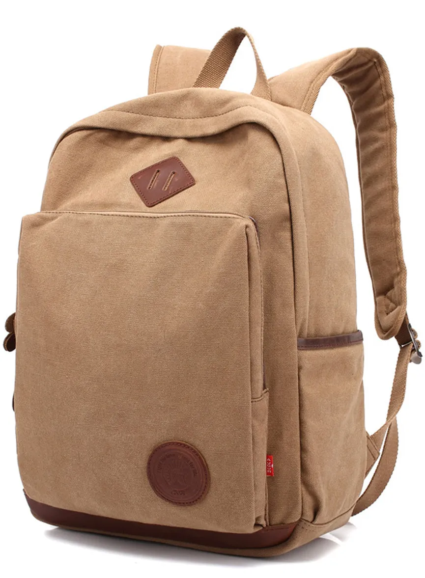Student's Canvas Backpack Fit 15in Laptop