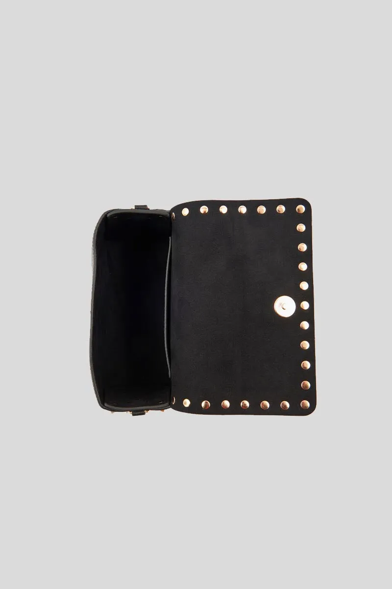 Studs Lucy Sm. Shoulder Bag Bot Pelle - Black