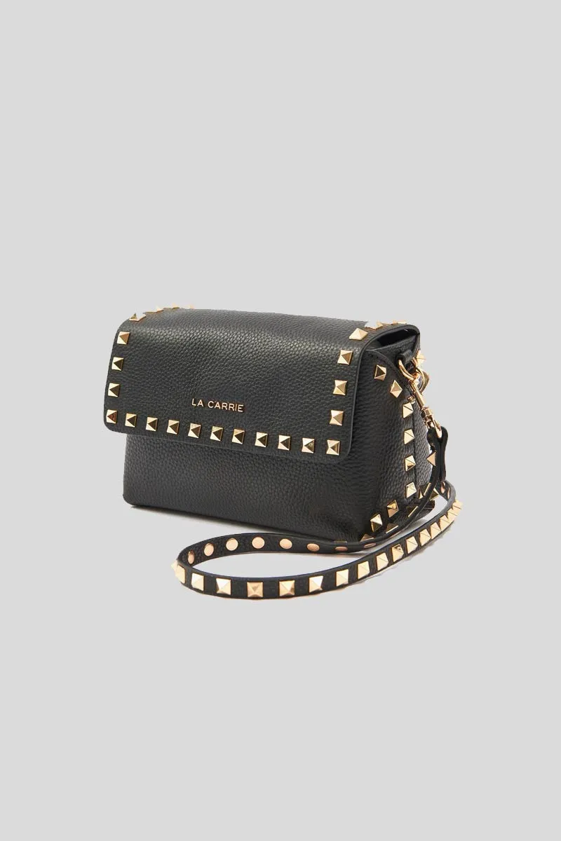 Studs Lucy Sm. Shoulder Bag Bot Pelle - Black