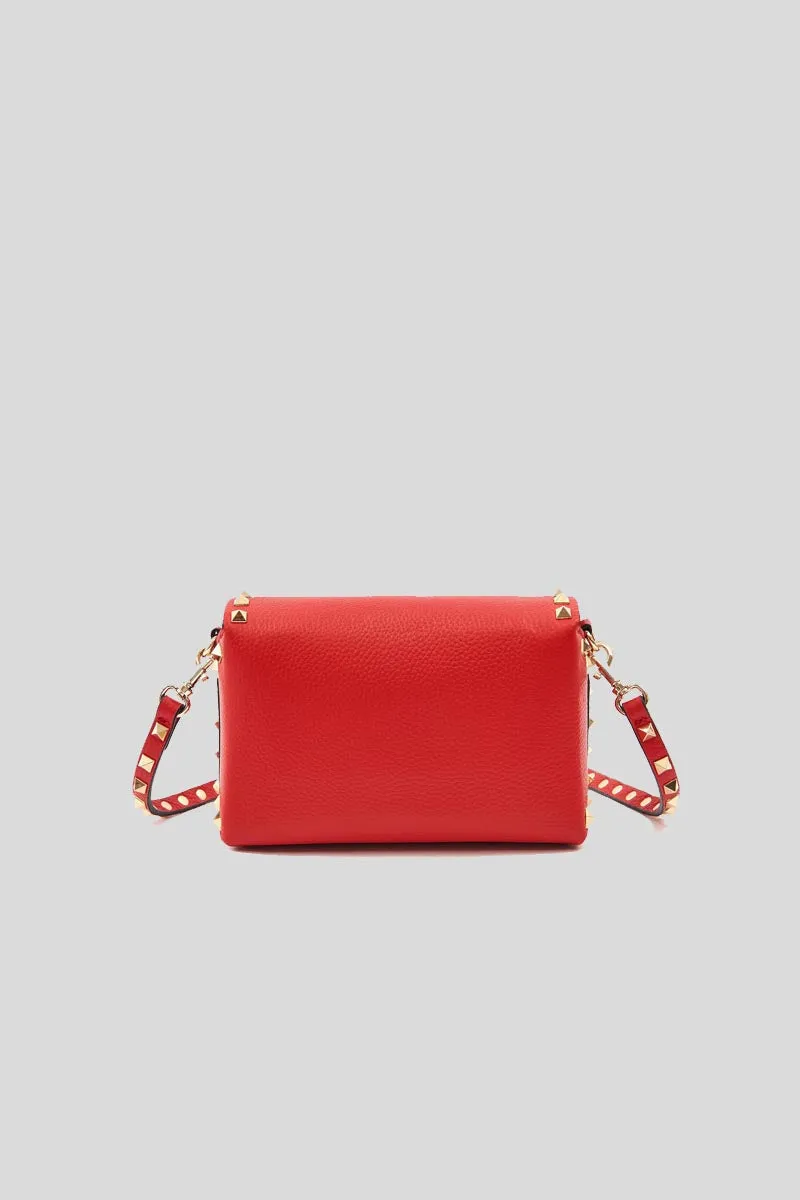 Studs Lucy Sm. Shoulder Bag Bot Pelle - Red