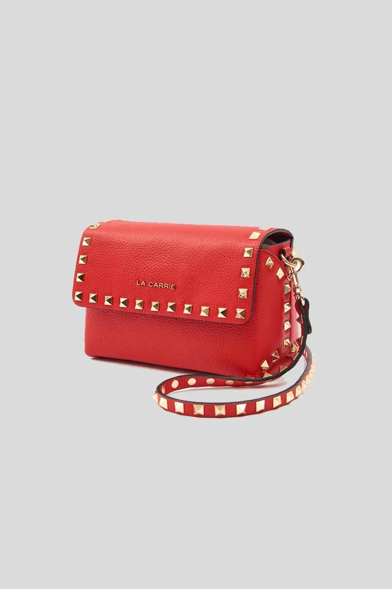 Studs Lucy Sm. Shoulder Bag Bot Pelle - Red