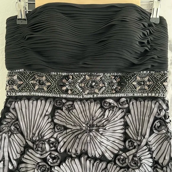 Sue Wong Nocturne Sequins Beaded Soutache Ribbon Formal Mini Dress