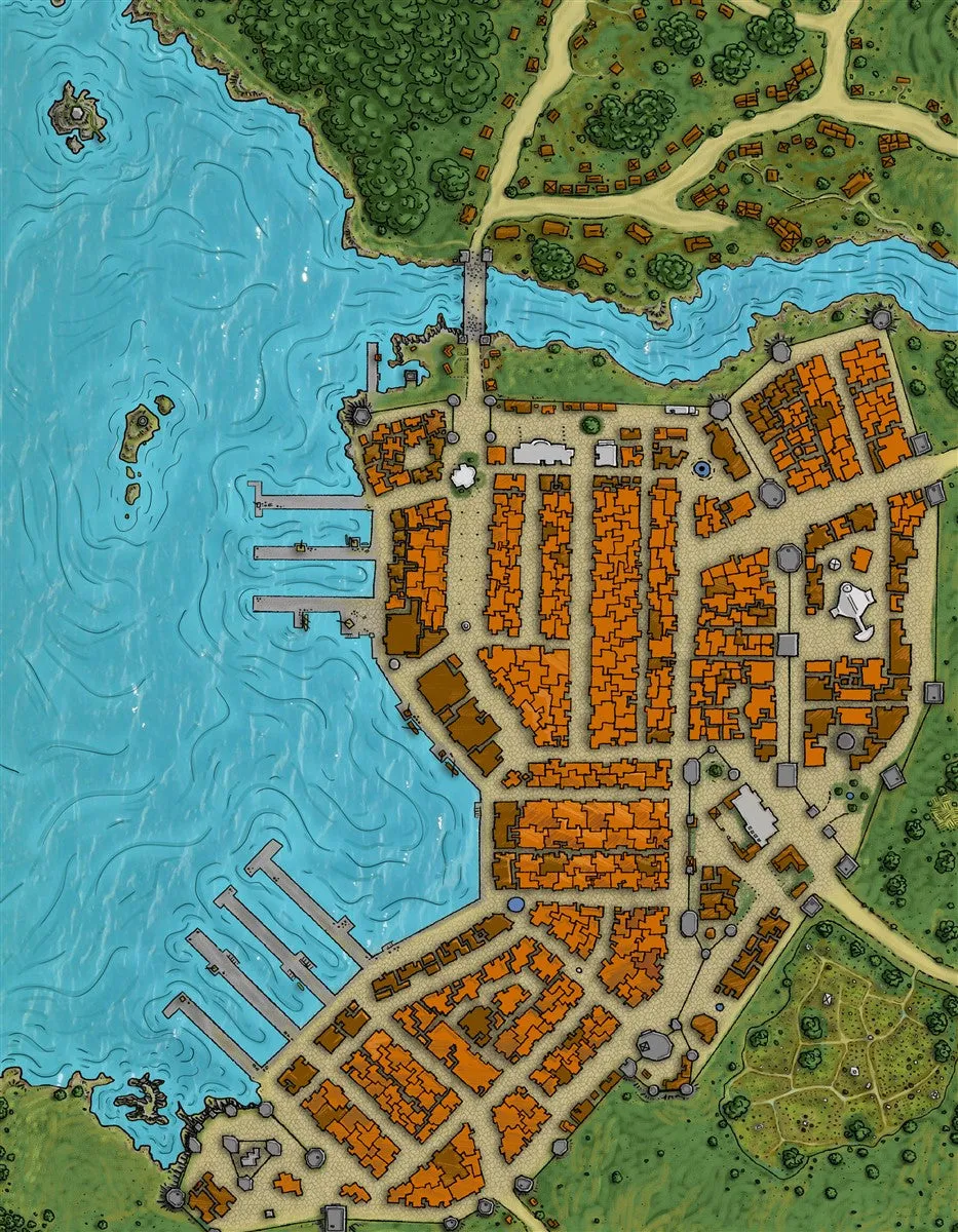 Summercoast City Fantasy Map Patreon