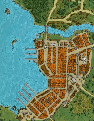 Summercoast City Fantasy Map Patreon