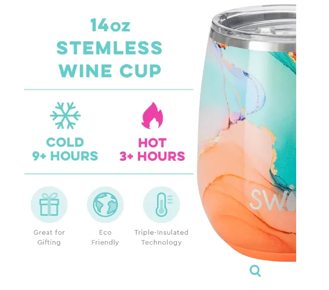 Swig 14oz Dreamsicle Stemless Wine Cup