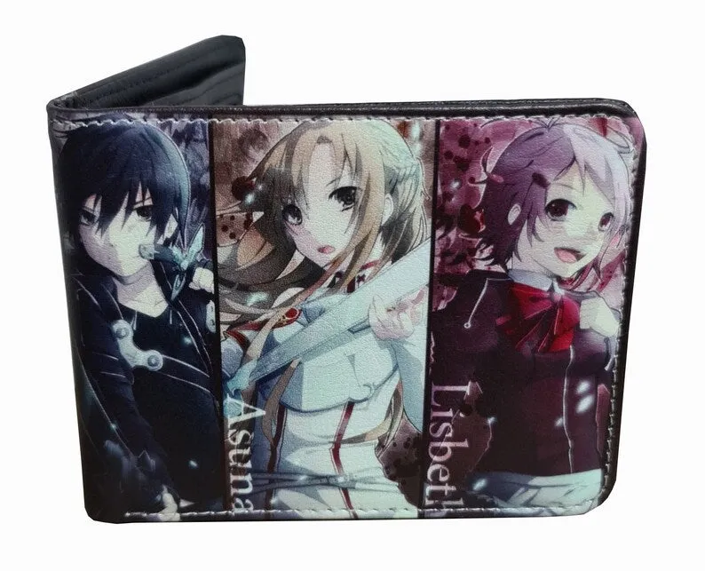 Sword Art Online Anime Wallet - Mix Characters - Unisex - Black / Premium PVC Leather