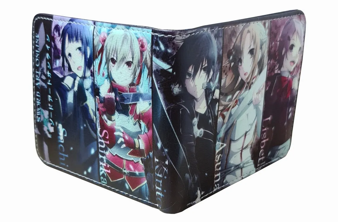 Sword Art Online Anime Wallet - Mix Characters - Unisex - Black / Premium PVC Leather