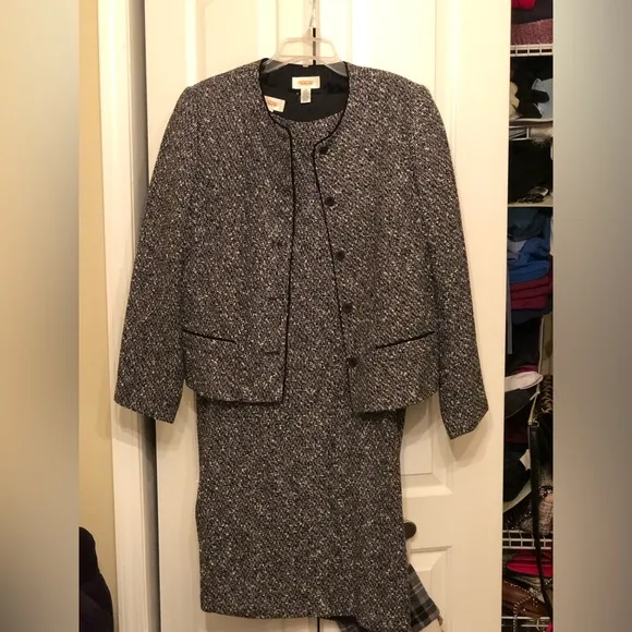 Talbots Black and White Tweed 2 piece size 16