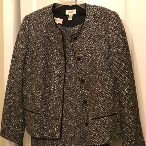 Talbots Black and White Tweed 2 piece size 16